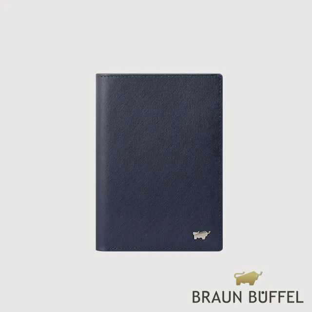 【BRAUN BUFFEL 德國小金牛】HOMME-M 3卡護照夾-深藍色(BF306-500-MAR) 送禮推薦