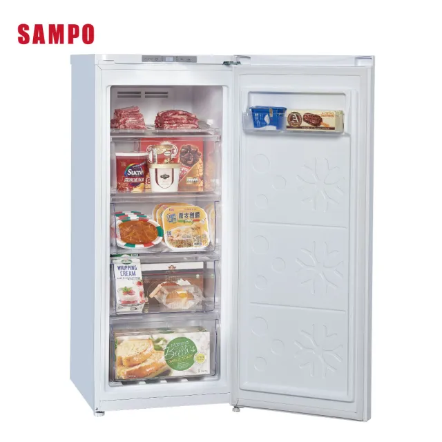 【SAMPO 聲寶】家電快配★125公升風冷無霜變頻直立式冷凍櫃(SRF-125FD)