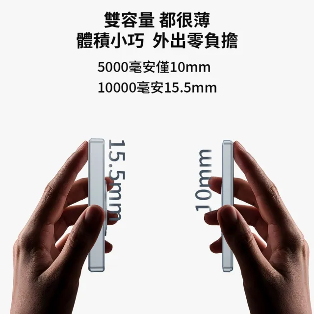 【koee】鋁合金防爆固態行動電源5000mAh 三合一磁吸無線充電 (附360°旋轉支架)