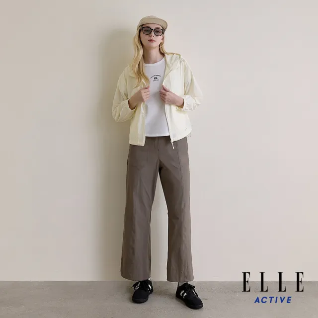 【ELLE ACTIVE】女款 輕薄防曬連帽夾克外套-牙白色(EA26S3W6101#91)