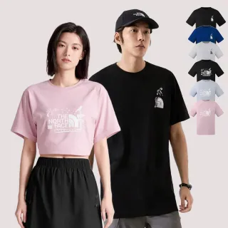 【The North Face】男女款純棉手繪印花短袖T恤 (多色可選)