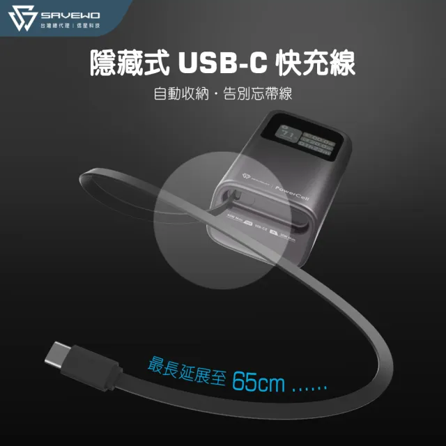 【SAVEWO】救世 PC10K1 10000mAh 45W 37Wh 旅能王Mini 行動電源(CCC認證 平板 手機 SWITCH充電)