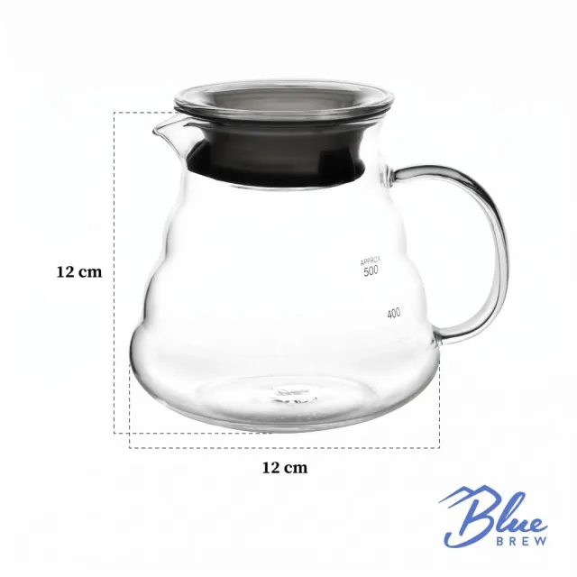 Blue brew雲朵耐熱咖啡壺 600 ml(手沖用具/質感生活/熱水壺/玻璃水壺/雲朵壺)