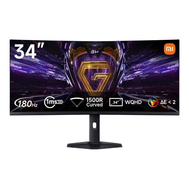 【小米】官方旗艦館 Xiaomi 電競曲面螢幕 G34WQi 2026(34型/WQHD/180Hz/1ms/VA)