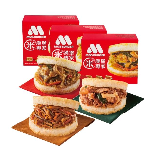 【MOS 摩斯漢堡】大份量 醬燒牛肉/咖哩牛肉/韓式豬肉/甜燒雞 米漢堡3盒(6入/盒)