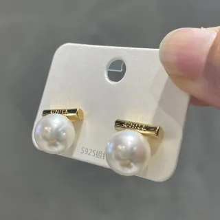 【LEESA】耳飾\仿珠耳釘\簡約耳環\飾品\韓國飾品\小眾設計\耳環女\耳針\復古耳環\925純銀\高級感\耳環