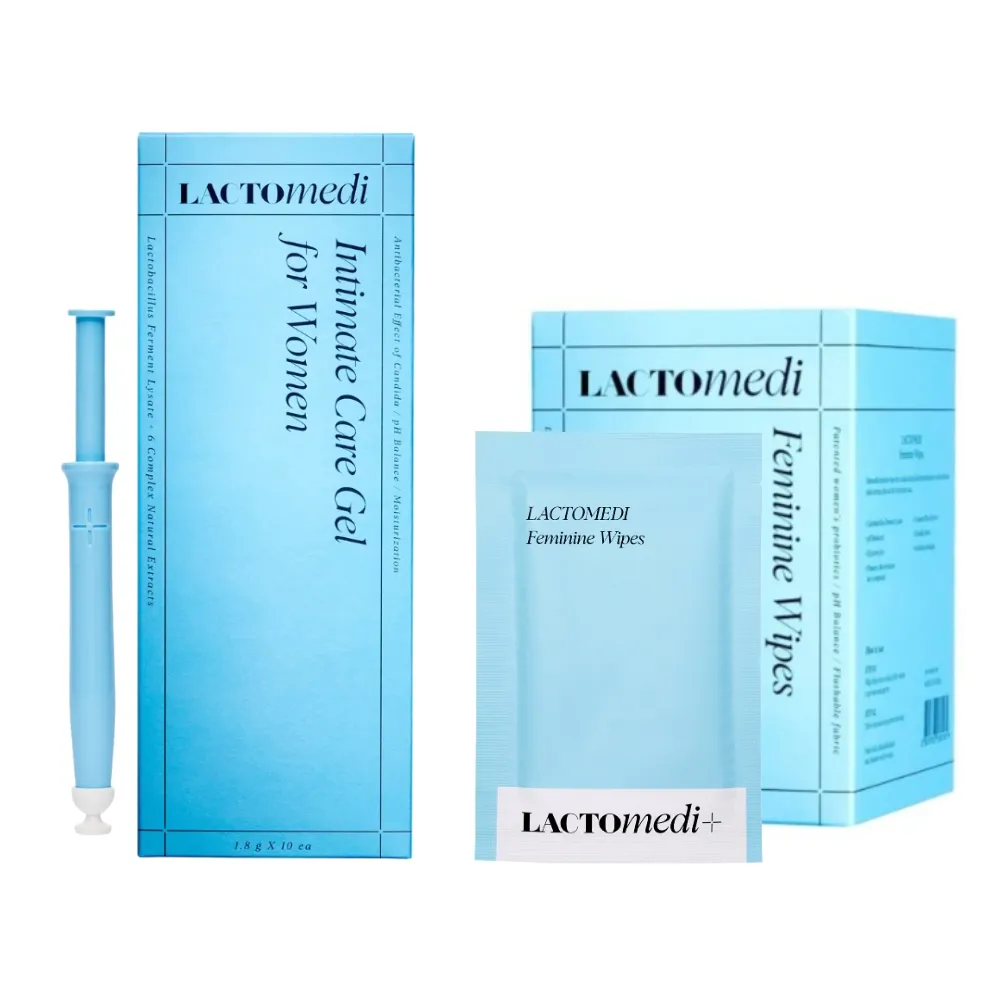 【LACTOMEDI】益生菌女性私密呵護套裝 凝膠10支18g + 濕紙巾15片（平行進口）