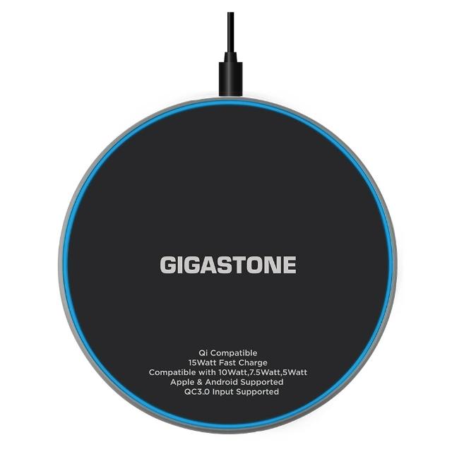 【Gigastone 立達國際】GA-9700B 15W急速無線充電盤(支援iPhone17/16/15/14/13/AirPods耳機/Qi快充)
