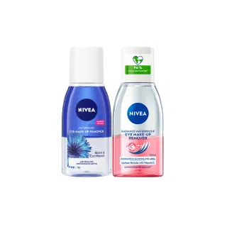 【NIVEA 妮維雅】極淨深層/透亮眼部卸妝液125mlx2入(5秒潔淨藍眼唇卸/粉眼唇卸 敏感肌適用)