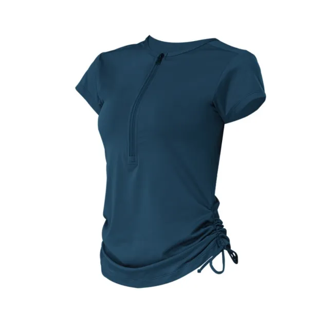 【米蘭精品】雙11優惠 女☆短袖運動服T恤瑜珈服親膚透氣速乾瑜伽服運動上衣跑步修身顯瘦(收腰5色t1ld2)