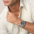 【FOSSIL】Everett 時尚三眼計時手錶-銀x灰藍/44mm 618年中慶 推薦(FS6154)
