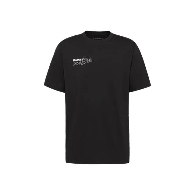 【Mammut 長毛象】Mammut Base T-Shirt AF Multi-Pitch 有機棉短袖T恤 黑色 男款 #1017-07550