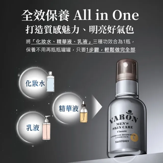 【Suntory 三得利官方直營】汎倫  紳士多效活顏精華 輕透版(120mlx3罐)