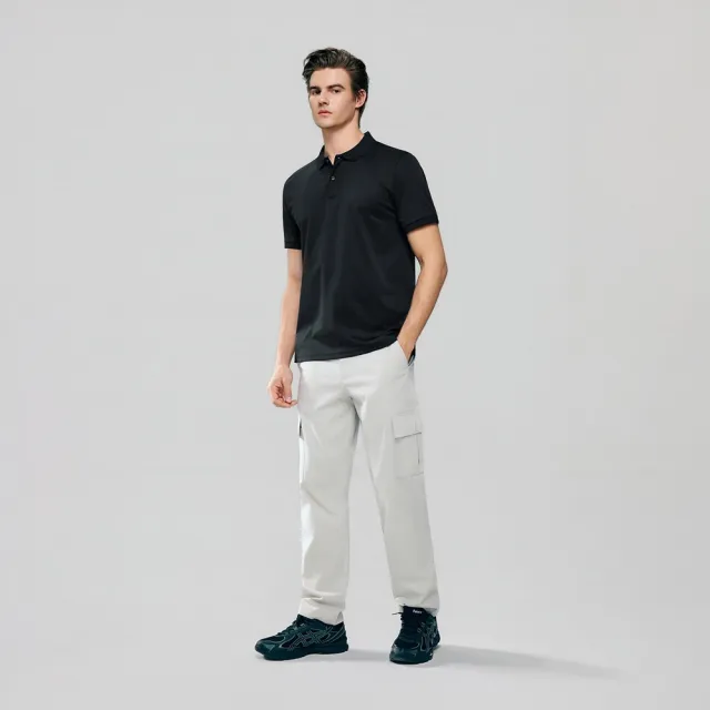 【GIORDANO 佐丹奴】男裝液氨棉修身短袖POLO衫 Liquid Touch系列(09 標誌黑)
