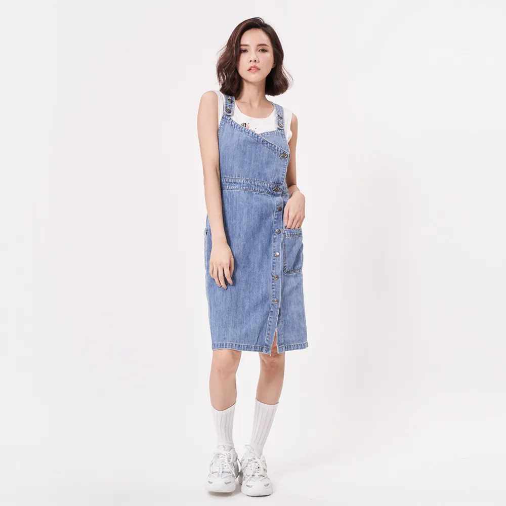 【5th STREET】女裝 牛仔洋裝 連身洋裝 深藍(990050)