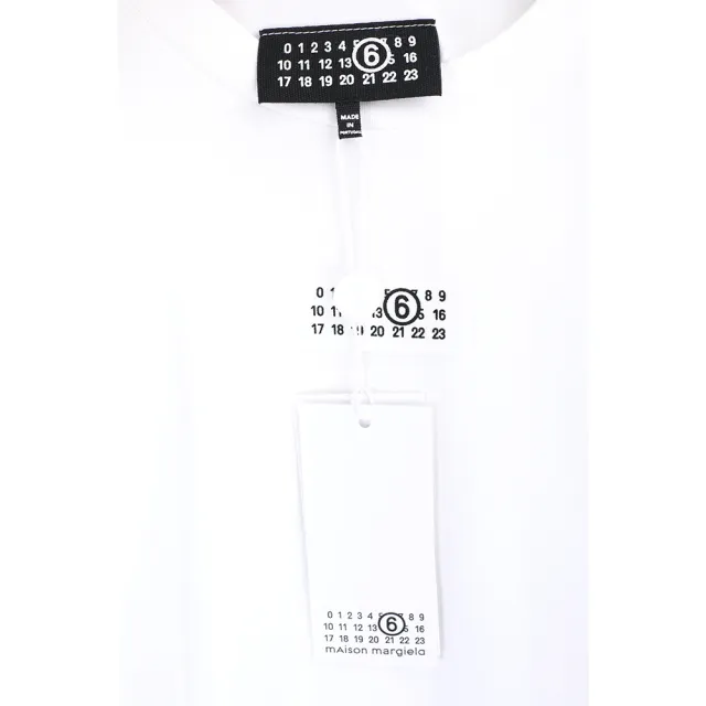 【MM6 MAISON MARGIELA】數字標籤圓領白色純棉短袖TEE T恤