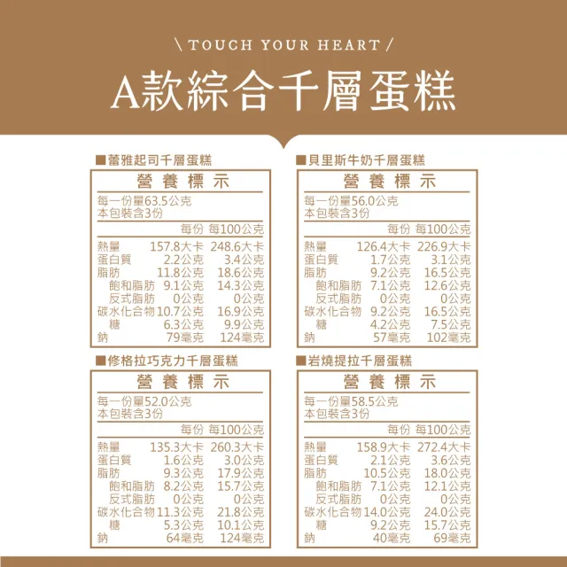 【塔吉特】A款綜合千層(8吋)