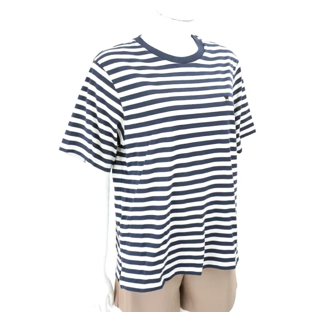 【MaxMara】WEEKEND WKDVENACO 藍白條紋圓領純棉短袖TEE T恤
