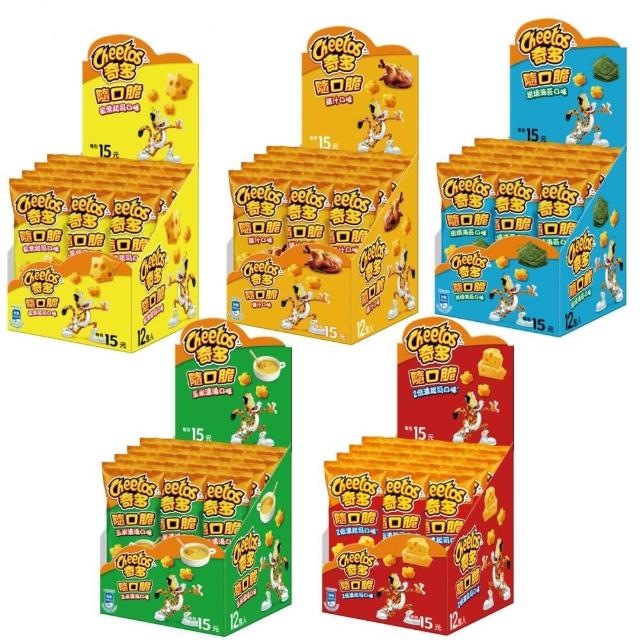 【cheetos 奇多】奇多隨口脆系列(28gx12包)X4盒(家常起司/雞汁/玉米濃湯/海苔/2倍濃起司)
