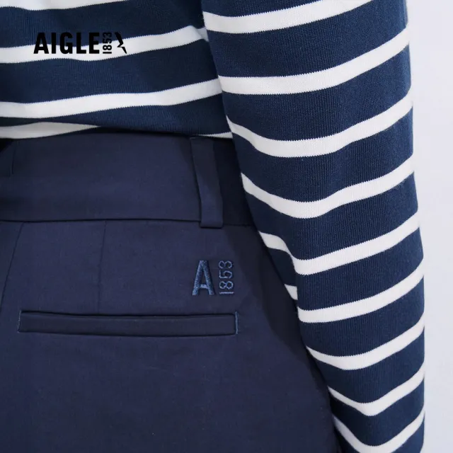【AIGLE】女 快乾彈性九分褲｜AG-4P228A057 深藍(coolmax 吸濕排汗 快乾 彈性褲)