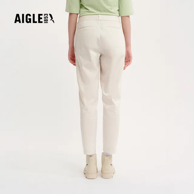 【AIGLE】女 快乾彈性九分褲｜AG-4P228A138 淺卡其(coolmax 吸濕排汗 快乾 彈性褲)