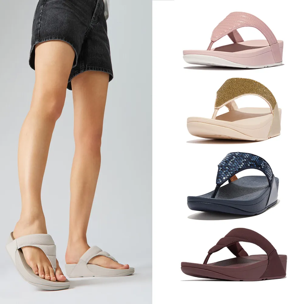 【FitFlop】LOTTIE 撞色縫線 / LULU水鑽 / 輕度抗水夾腳涼鞋-女(多款)