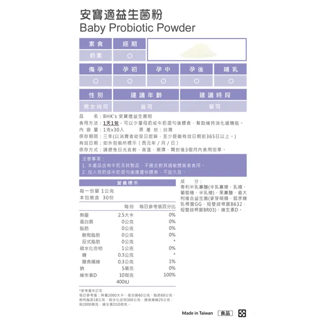 【BHK’s】安寶適益生菌粉 2盒(1g/包；30包/盒)