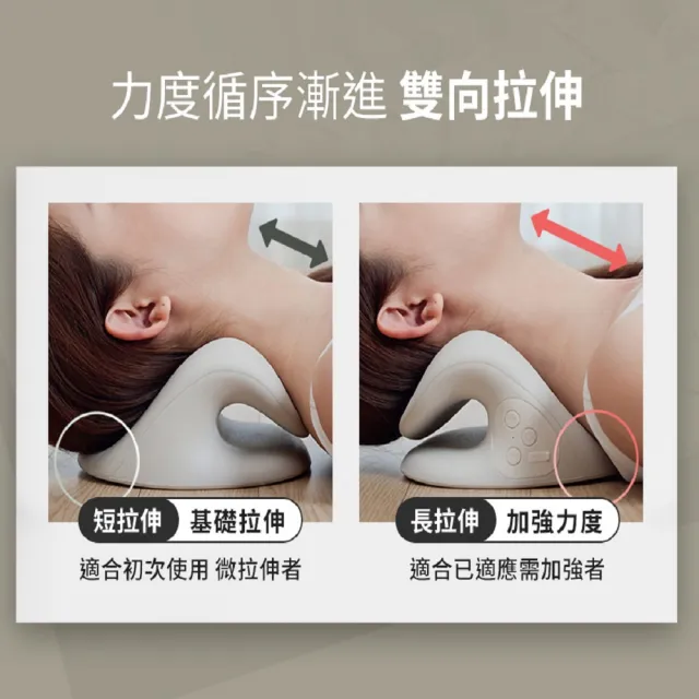 【3ZeBra 三隻斑馬】頸椎熱敷牽引枕(頸椎牽引器 肩頸按摩器 父親節禮物)