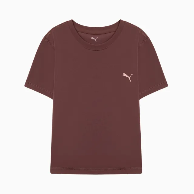 【PUMA】短袖上衣 女 訓練 慢跑 歐規 STRONG 棕紅 52849413