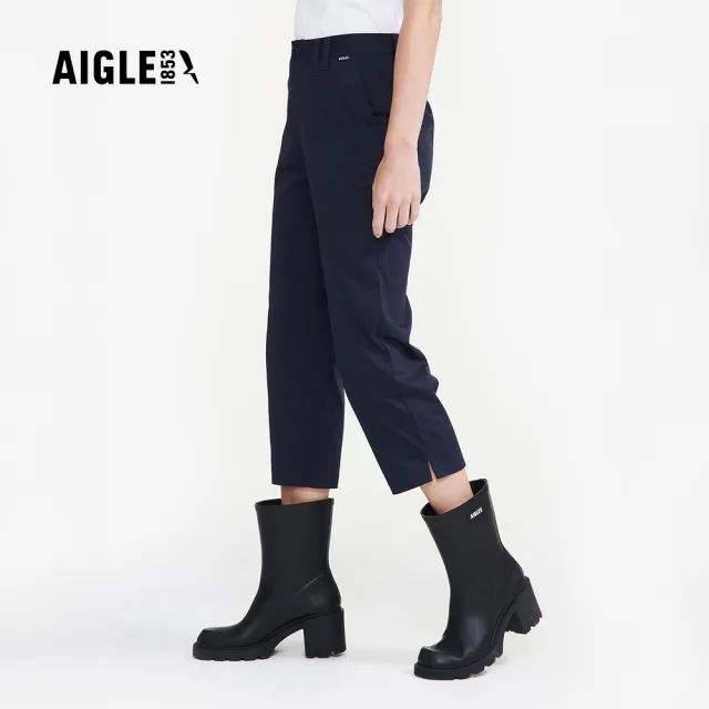 【AIGLE】女 快乾彈性七分褲｜AG-4P229A057 深藍(coolmax 吸濕排汗 快乾 彈性褲)