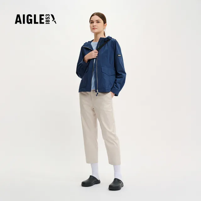 【AIGLE】女 快乾彈性七分褲｜AG-4P229A057 深藍(coolmax 吸濕排汗 快乾 彈性褲)