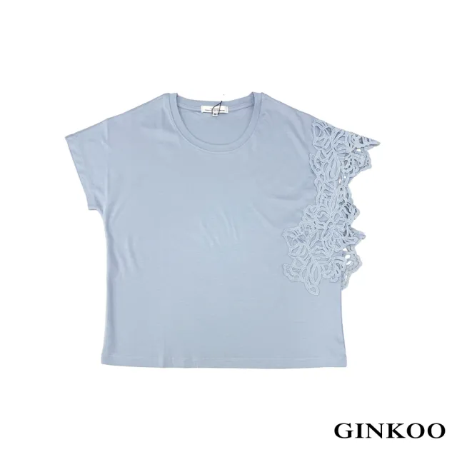 【GINKOO 俊克】不對稱蕾絲上衣
