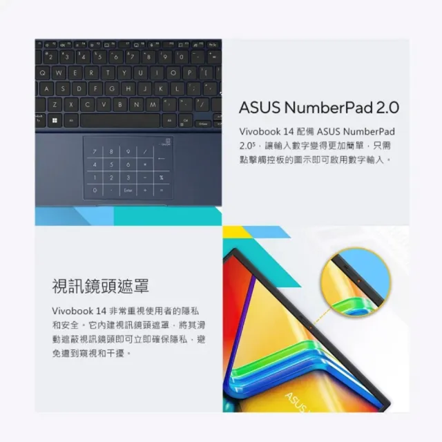 【ASUS 華碩】筆電包/滑鼠組★14吋輕薄Core 5 16G筆電(VivoBook X1404VA/Core 5-120U/16G/512G SSD/W11)