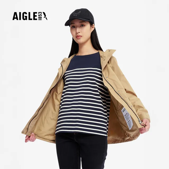 【AIGLE】女 MTD 防水透氣外套｜AG-4A206A150 卡其(防水外套 防風 女外套)