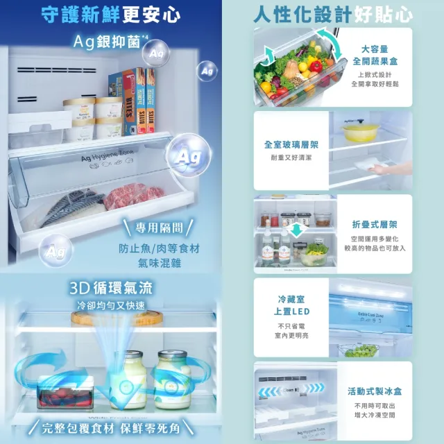 【Panasonic 國際牌】家電快配★momo獨家366公升雙門變頻冰箱-消光藍(NR-B37ME-A1)