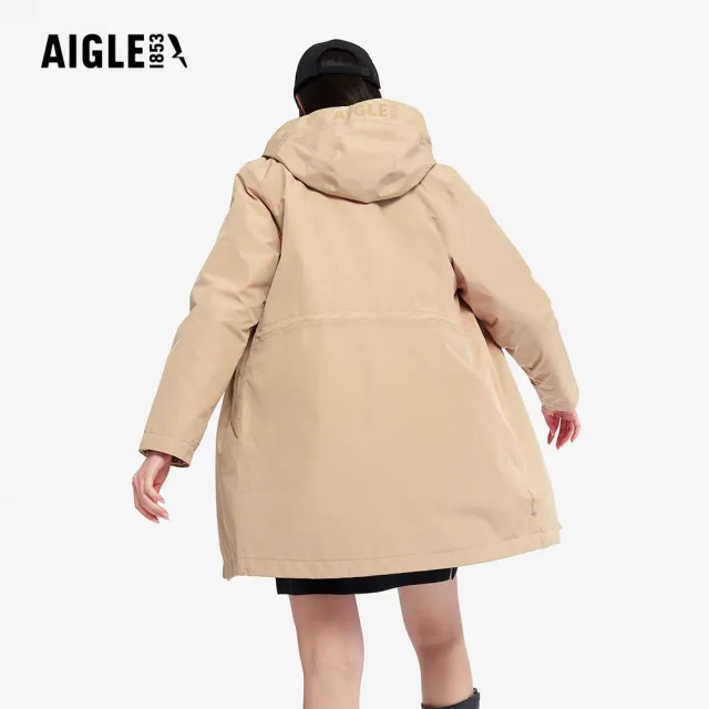 【AIGLE】女 GORE-TEX 兩件式防水羽絨外套|AG-4A246A150 卡其(goretex 防風防水 保暖外套 羽絨外套)