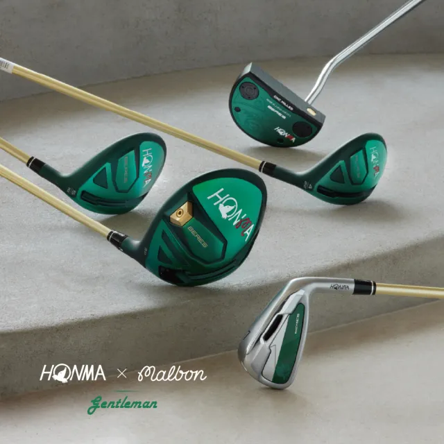 【HONMA 本間高爾夫】HONMAxMalbon聯名高爾夫套桿組 男款4木9鐵(5-11.AW.SW)+推桿+專屬球袋及桿套 七夕限定