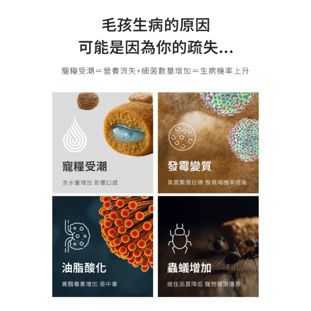 【grantclassic】鮮不停 LuxVault 寵物真空飼料桶15L 智能版(官方直營/真空機/飼料桶/保鮮)