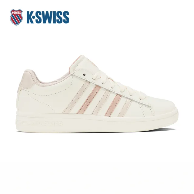 【K-SWISS】時尚運動鞋 COURT TIEBREAK II 休閒 女鞋 米白乾燥粉色 94413-150-M