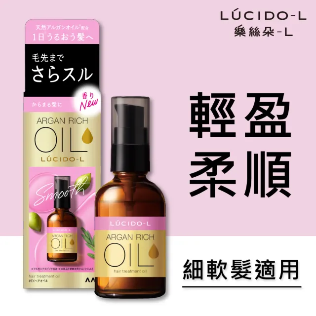 【LUCIDO-L 樂絲朵-L】摩洛哥護髮油60ml+髮膜220g(護髮乳 護髮素)
