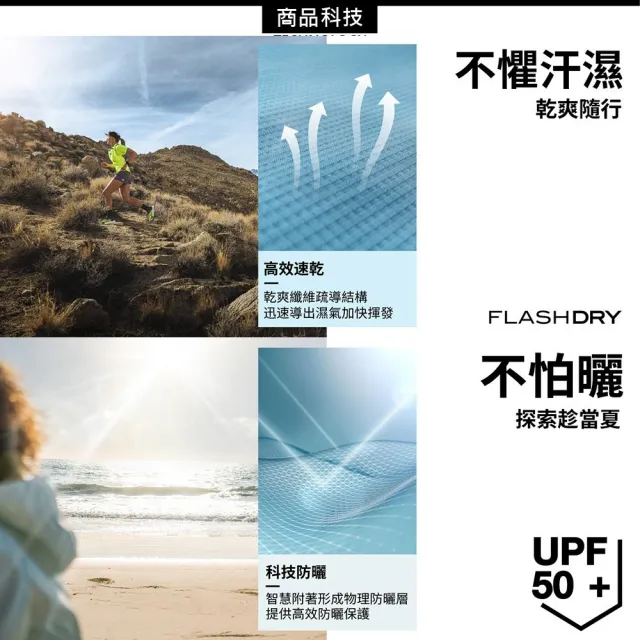 【The North Face】女 圓領快乾短T AP《白》8G7Z/UPF50防曬T/排汗T/登山/圓領T