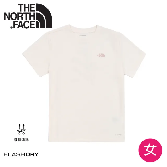 【The North Face】女 短袖速乾上衣 AP《沙丘白》8G7Y/速乾T/圖案T/短T/登山