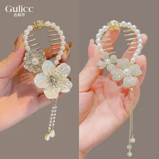 【Gulicc 古莉可】馬尾扣 氣質流蘇 花朵馬尾夾(7夕情人節 生日 髮飾 頭飾 流蘇)