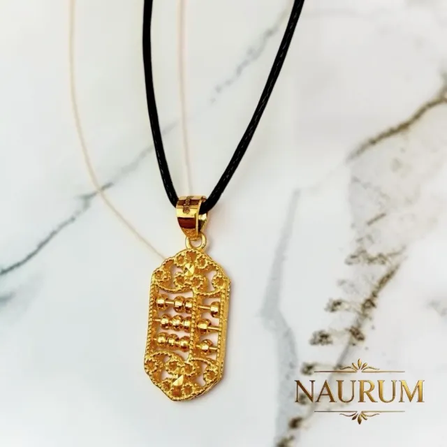 (NAURUM)黃金墜飾福算臨門0.54錢附贈皮繩