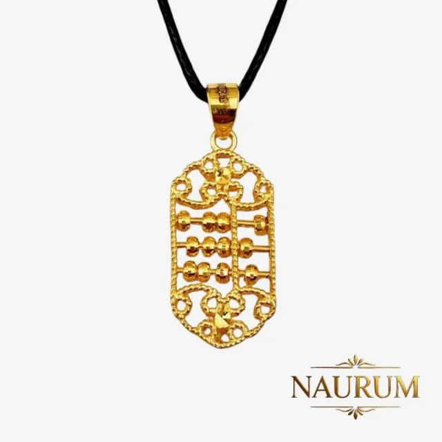 (NAURUM)黃金墜飾福算臨門0.54錢附贈皮繩