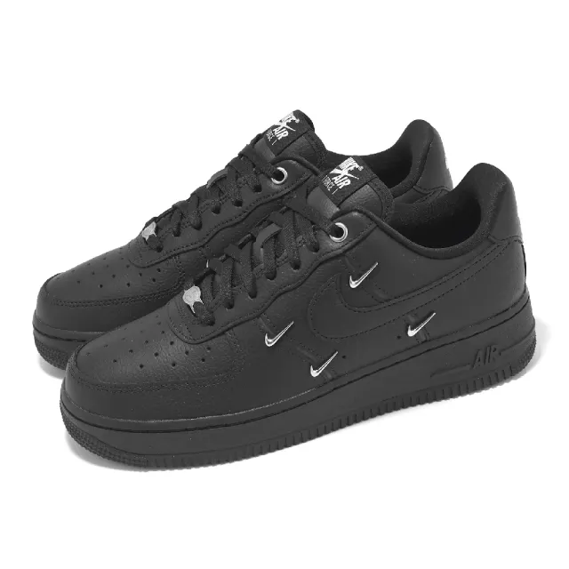 【NIKE 耐吉】休閒鞋 Wmns Air Force 1 07 LX 女鞋 男鞋 黑 金屬小勾 銀勾 AF1(HQ1180-001)