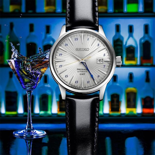 【SEIKO 精工】Presage 調酒師 Silver Bullet 銀彈 GMT機械錶-40.5mm 618年中慶 推薦(SSK049J1/4R34-00J0N)