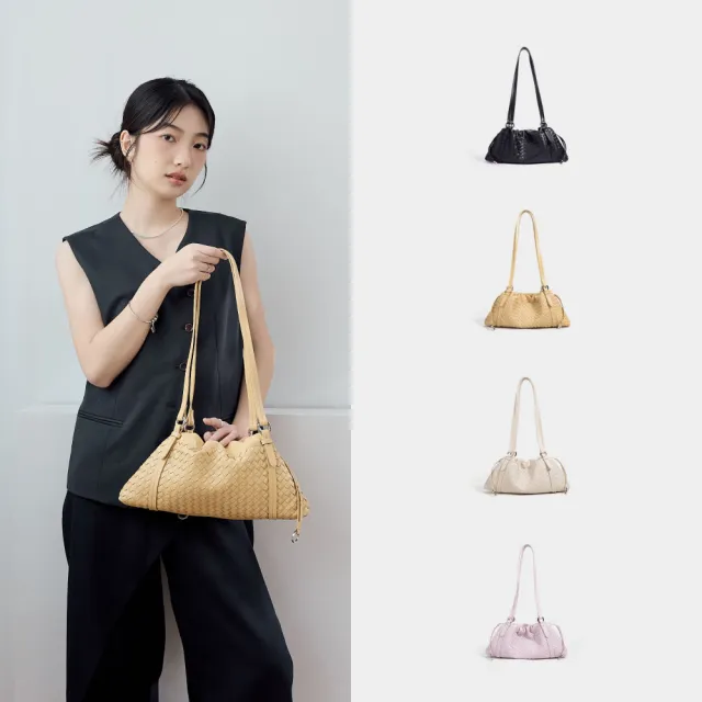 【Robinlo】真皮編織垂墜法棍包/單肩包GIANNA
