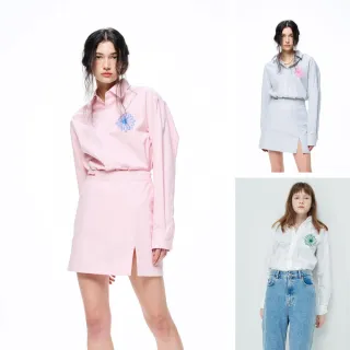 【MARDI MERCREDI】細條紋牛津襯衫 兩色 經典小雛菊 藍花 刺繡 OXFORD SHIRT STRIPE