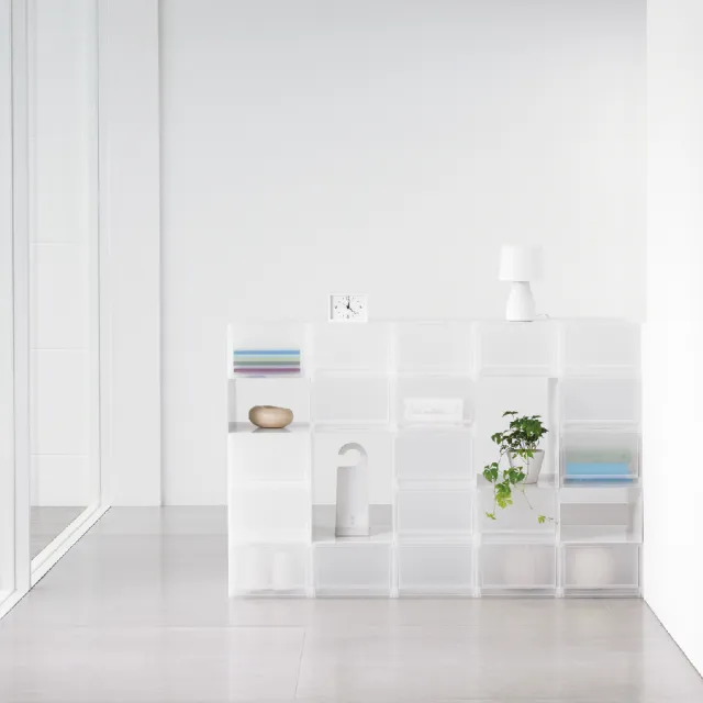 【MUJI 無印良品】PP盒/深型/2格/附隔板/正反疊/